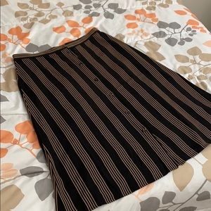 H&M Black and Tan Striped Skirt